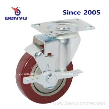 Medium Duty PVC Caster with Side Brake